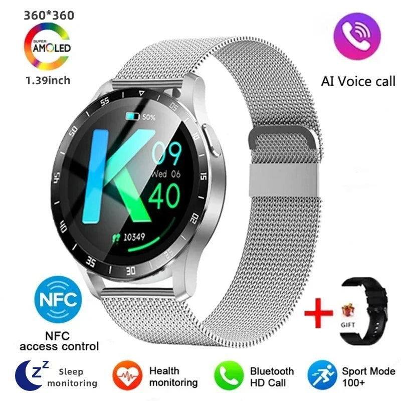 2024 New Bluetooth Call Smart Watch High end Men's Multi sport Mode NFCIP67 Waterproof Fitness Women Smart Electronic Watch