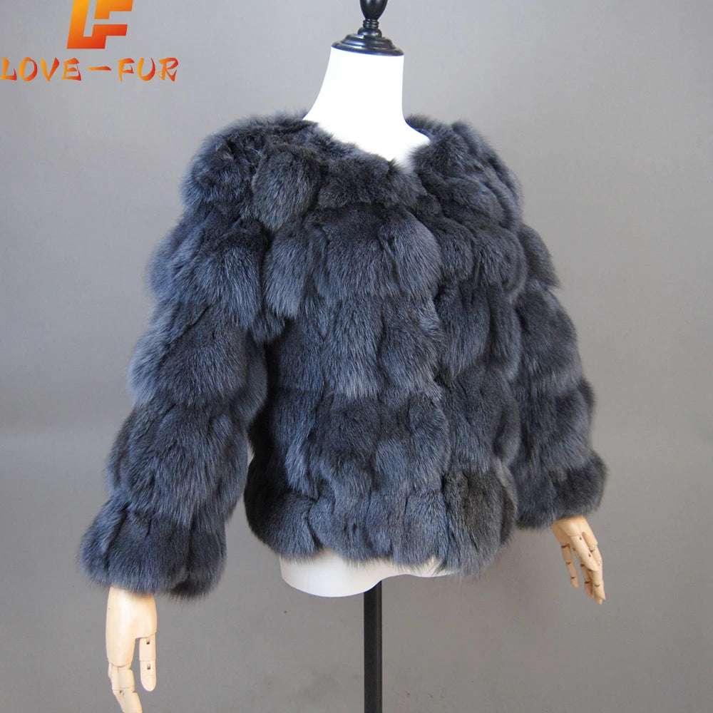 2025 New Style Real Fur Coat 100% Natural Fur Jacket Female Winter Warm Leather Fox Fur Coat High Quality Fur Vest