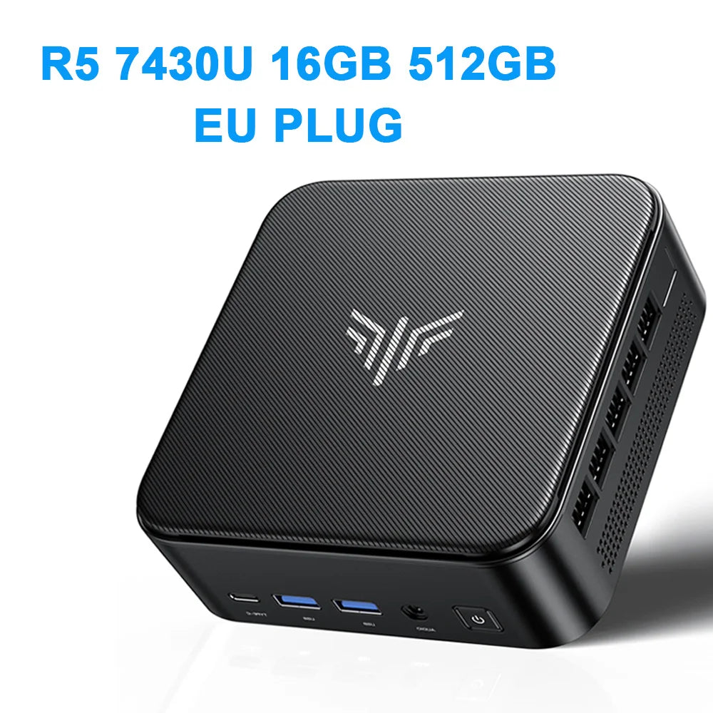 Kamrui Mini Gaming Pc Amd Ryzen5 7430U Max 4.3Ghz 16Gb Ddr4 512Gb M.2 Ssd Mini Computer Wifi6 Bt5.2 4K Uhd Triple Display Win11P