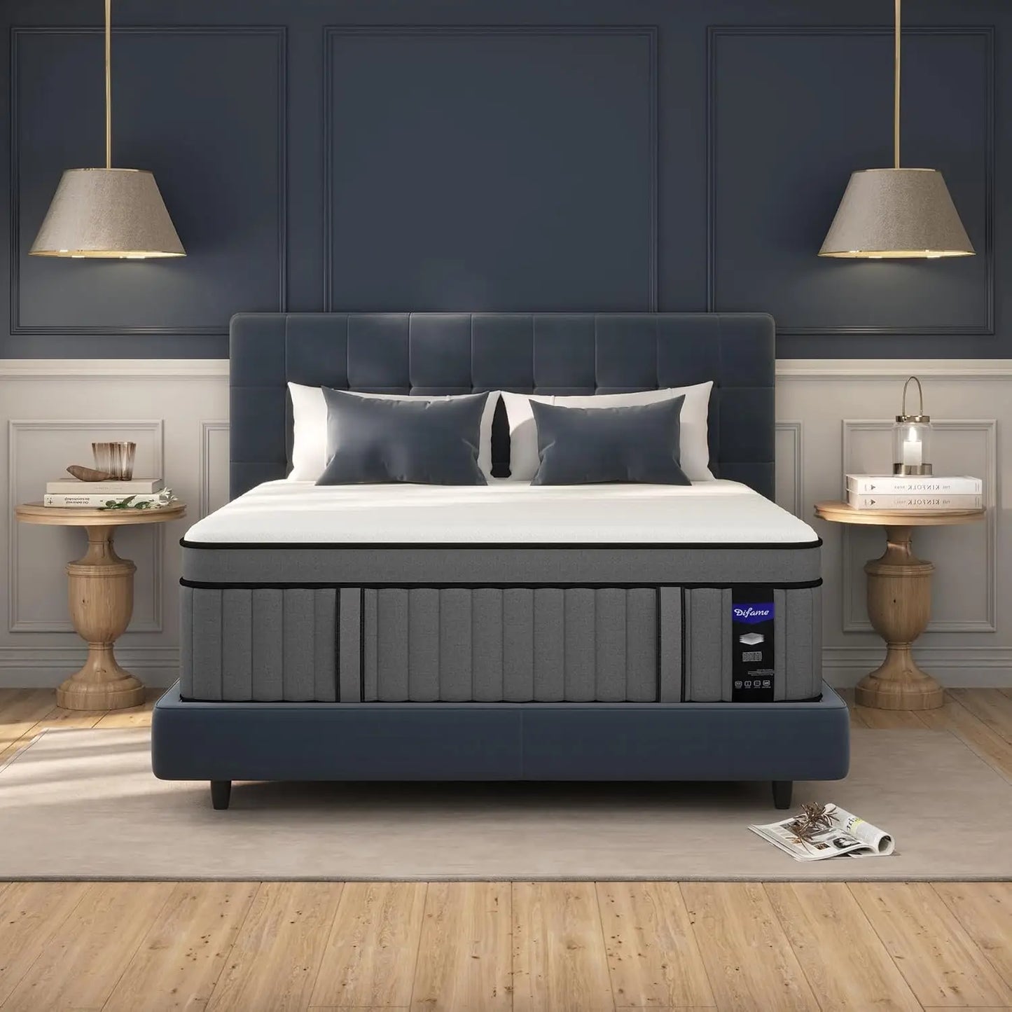 12 " Hybrid King Mattress in a Box Memory Foam Mattress King Size with Individual Pocket Spring Edge Support