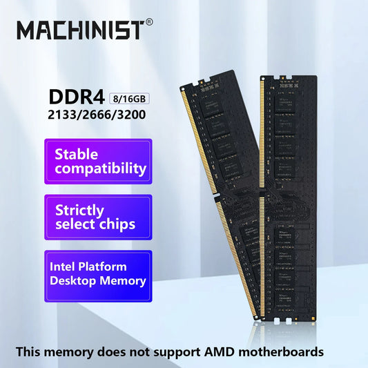 MACHINIST RAM DDR4 16GB 8GB 2666MHz 3200MHz 2133MHz  Desktop Memory for PC Desktop