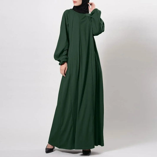 2025 New Elegant Muslim Women Ramadan Dresses Fashion Solid Color Morocco Arabic Long Robe Dubai Kaftan Islam Modest Eid Abayas