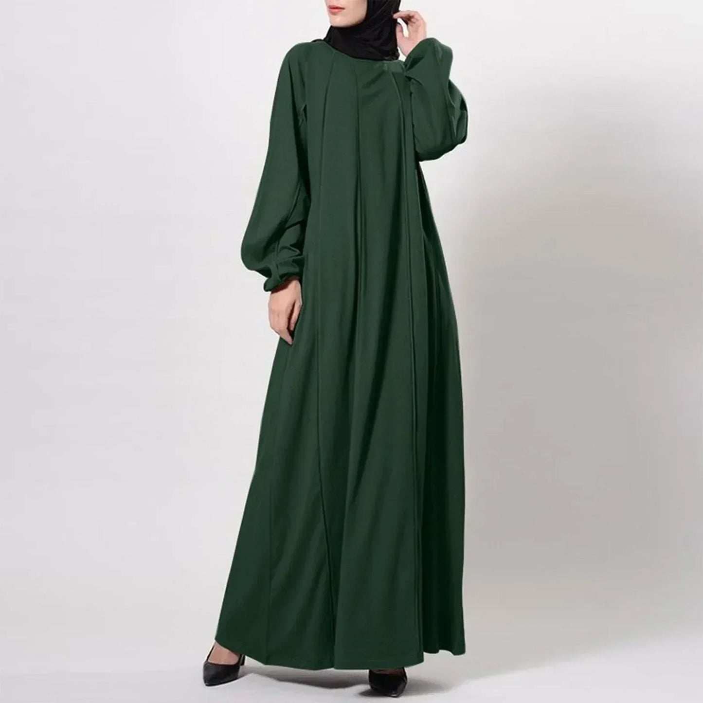 2025 New Elegant Muslim Women Ramadan Dresses Fashion Solid Color Morocco Arabic Long Robe Dubai Kaftan Islam Modest Eid Abayas