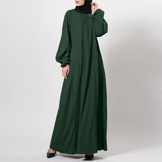 2025 New Elegant Muslim Women Ramadan Dresses Fashion Solid Color Morocco Arabic Long Robe Dubai Kaftan Islam Modest Eid Abayas