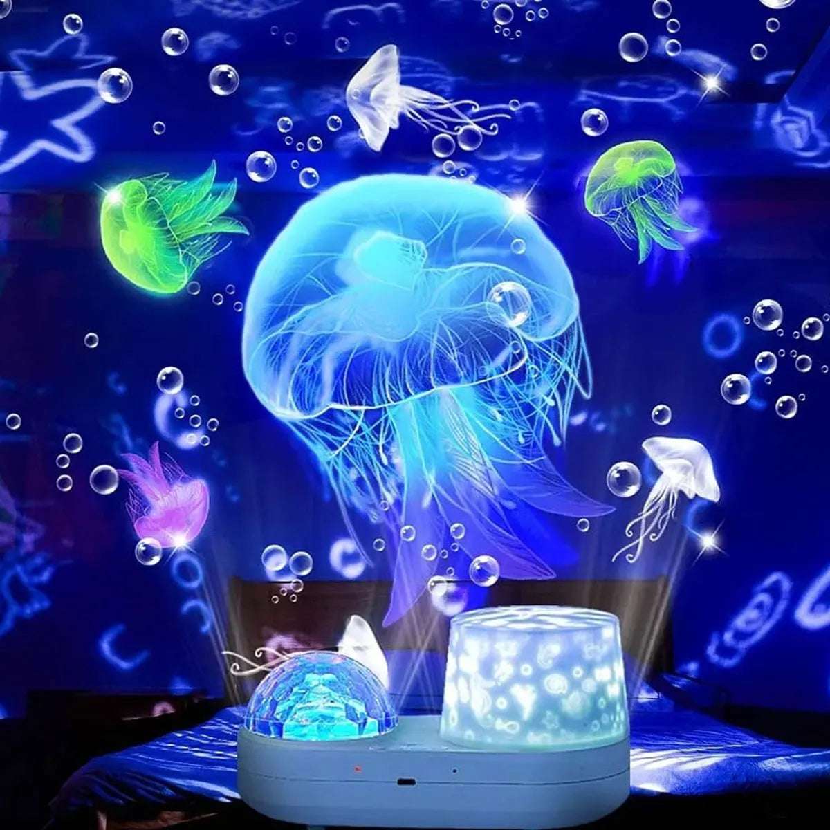 Ocean Light Projector for Bedroom Led Star Galaxy Sky Wave Color Rotating Underwater Wall Projection 3D Lamp Stereo Kids Gifts
