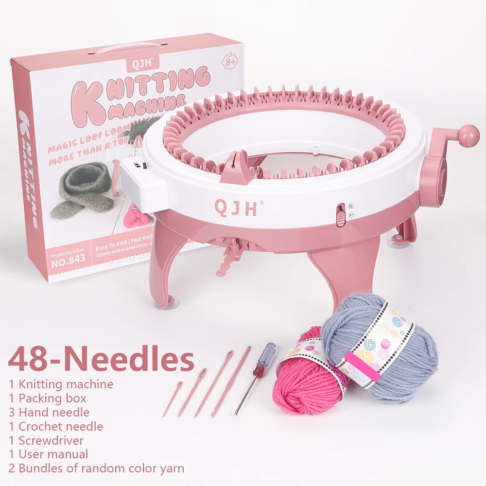Qjh Official Genuine Knitting Machine Kit 48Needle Manual Knitting Loom Machine Smart Diy Sweater Scarves Hat Glove With Counter