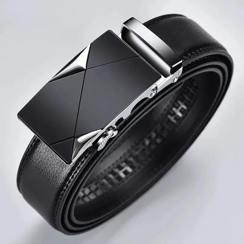 Fashion Business Men's Belt Genuine Brand Belt Metal Buckle Belt -Quality PU Leather Soft Belt With Cargo Pants Jeans