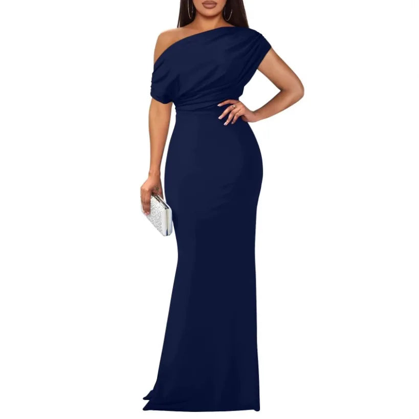 2025 Summer Women Off-The-Shoulder Tight Long Formal Party Dress Sleeveless Prom Gowns Bridal Shower Dress