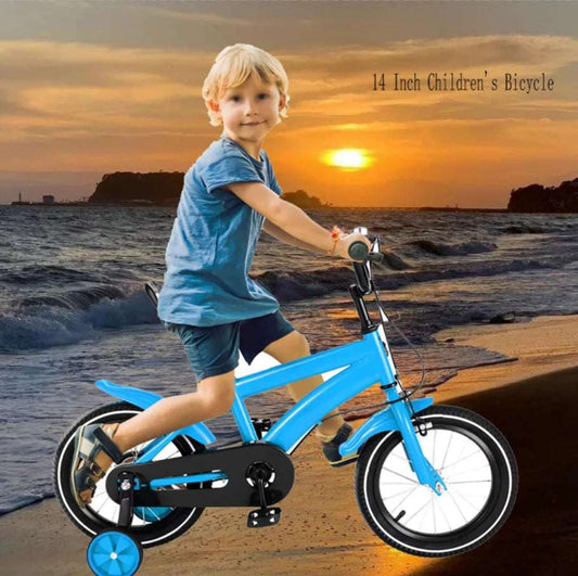 14 Inch Children's Boys Girls Bicycle Height Adjustable W/ Training Detachable Support Wheels Kids Bike