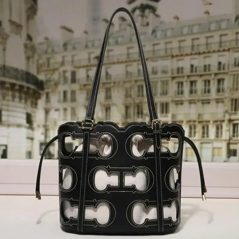 CH Solid Color Women Shoulder Bag Design Women Handbag Large Capacity High-end Brand Fashionable Hollow Simple