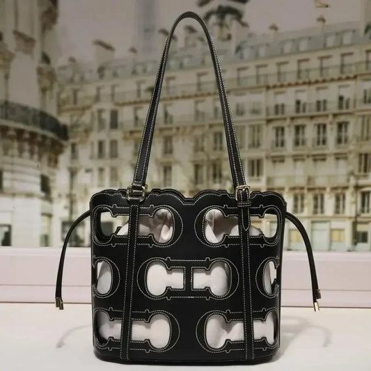 CH Solid Color Women Shoulder Bag Design Women Handbag Large Capacity High-end Brand Fashionable Hollow Simple