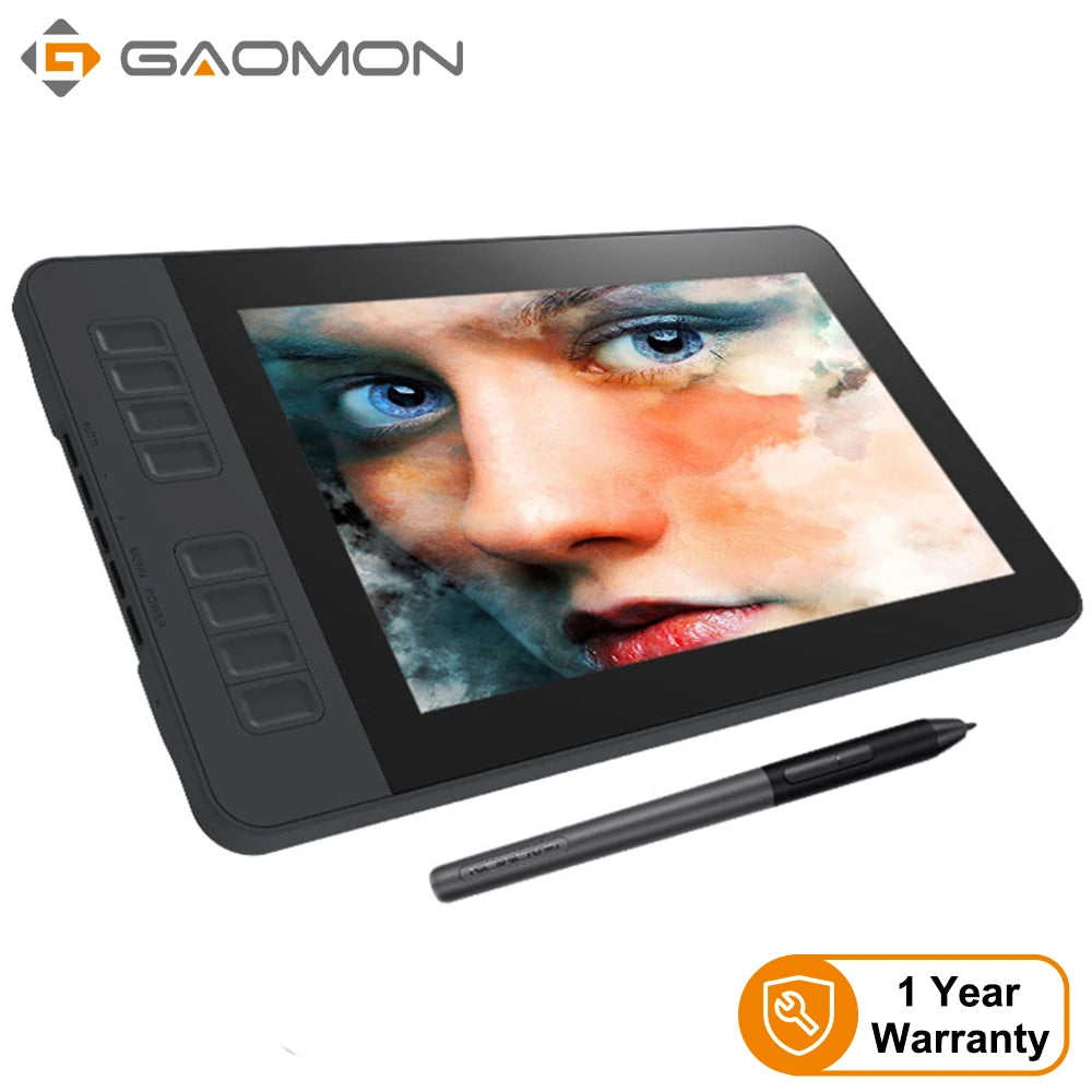Gaomon Pd1161 Ips Hd Graphics Drawing Display Digital Tablet Monitor With 8 Shortcut Keys & 8192 Levels Battery-Free Pen