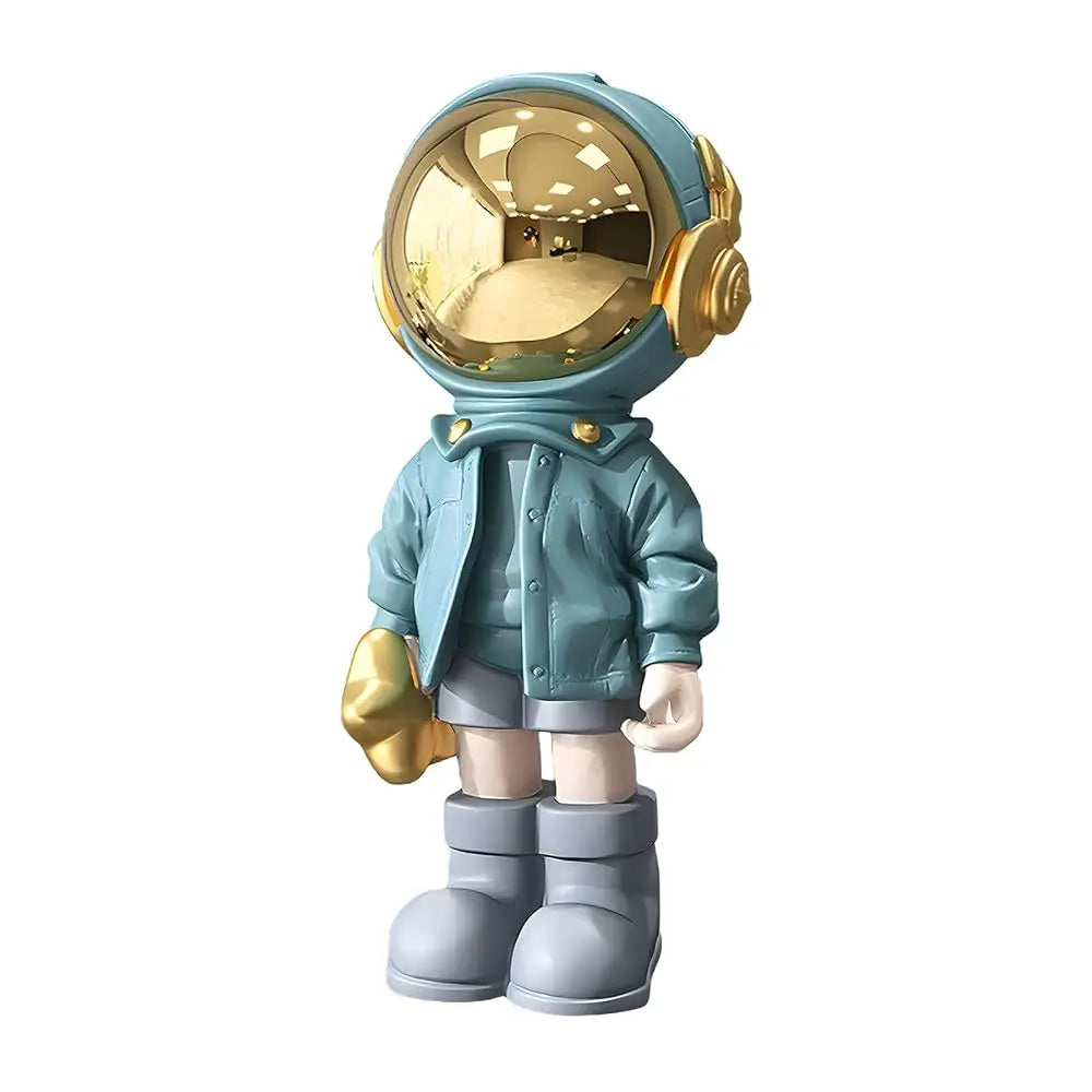 Small Astronaut Statues Mini Spaceman Sculpture Polyresin Arts Gifts Blue Figurine Ornament Room Decor For Men,Home And Desktop