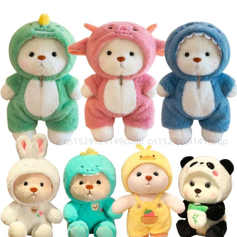 25/35cm Anime Cosplay Joint Bear Plush Toy Stuffed Animals Bunny Duck Shark Pig Plushies Doll Kawaii Soft Toys For Girls