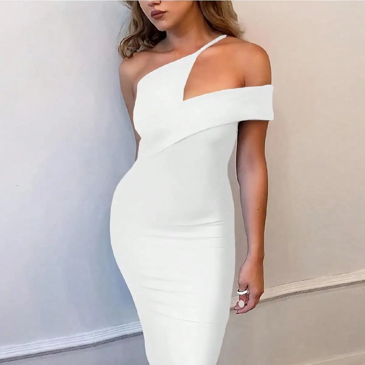 Bandage Dress Black Bodycon Dress Evening Party Elegant Gorgeous One Shoulder Birthday Club Outfit 2022 Summer New Arrival