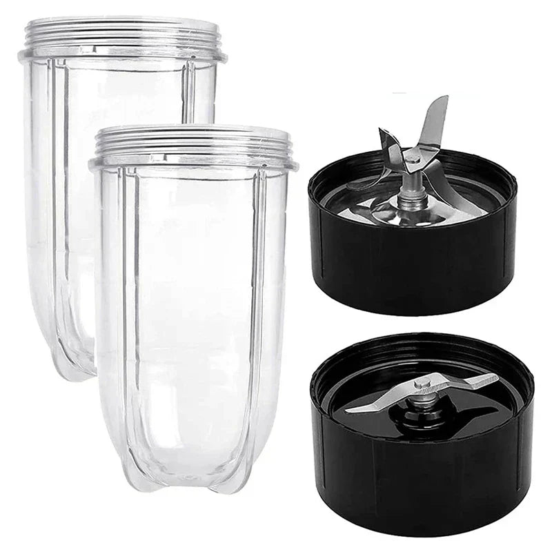 16 Oz Blender Cups2 & Cross Blade&Flat Blade Assembly-For 250 W Magic&Bullet Mb1001Mb 1001B Mbr-1701 Smoothie Blender