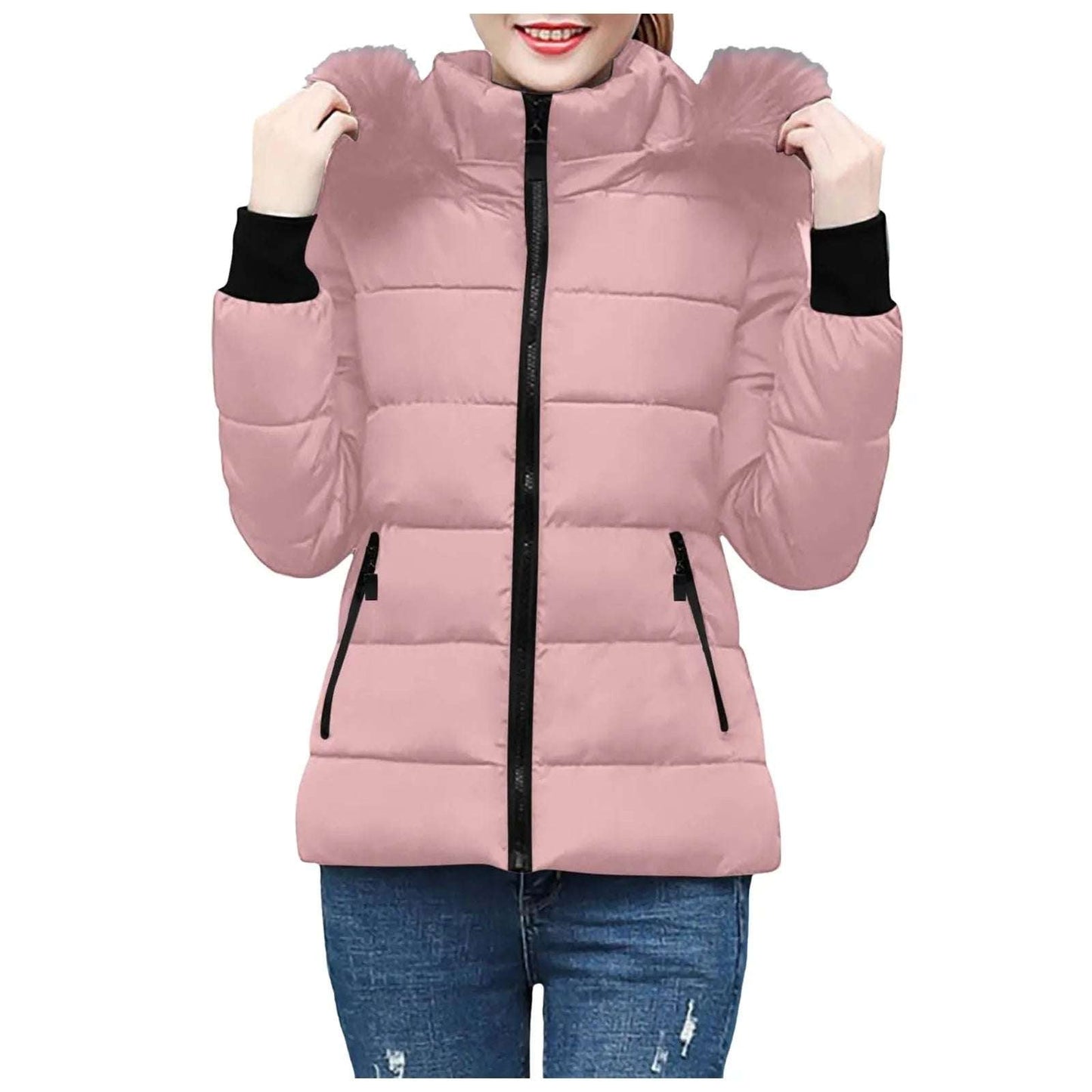 Women Chic Winter Jacket Lightweight And Warm Winter Coat Feather Light Down Adult Medium Winter Coat Women plus Size