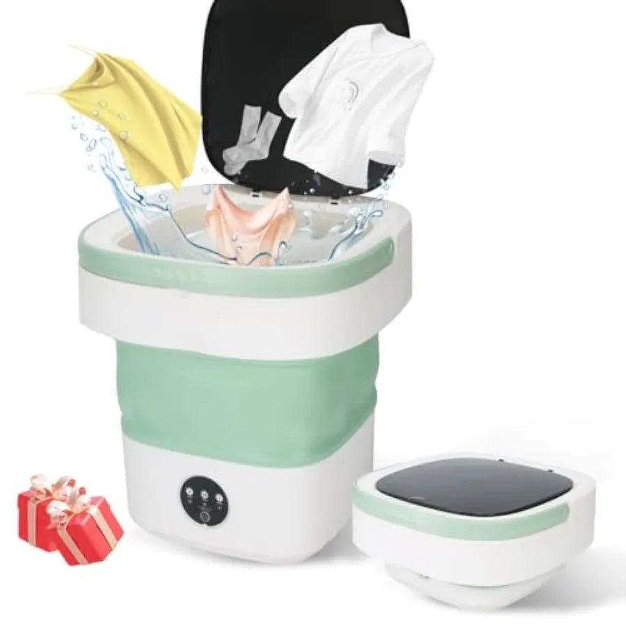 Mini Portable Washing Machine 12L Foldable With 3 Modes Blue Light Disinfection For Baby Clothes Underwear Socks Travel Camping