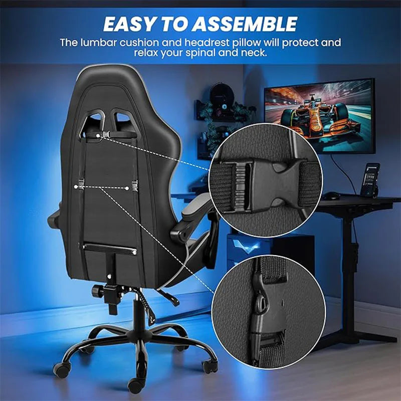YSSOA Gaming Chair with ftrest - Ergonomic Racing Style Recliner