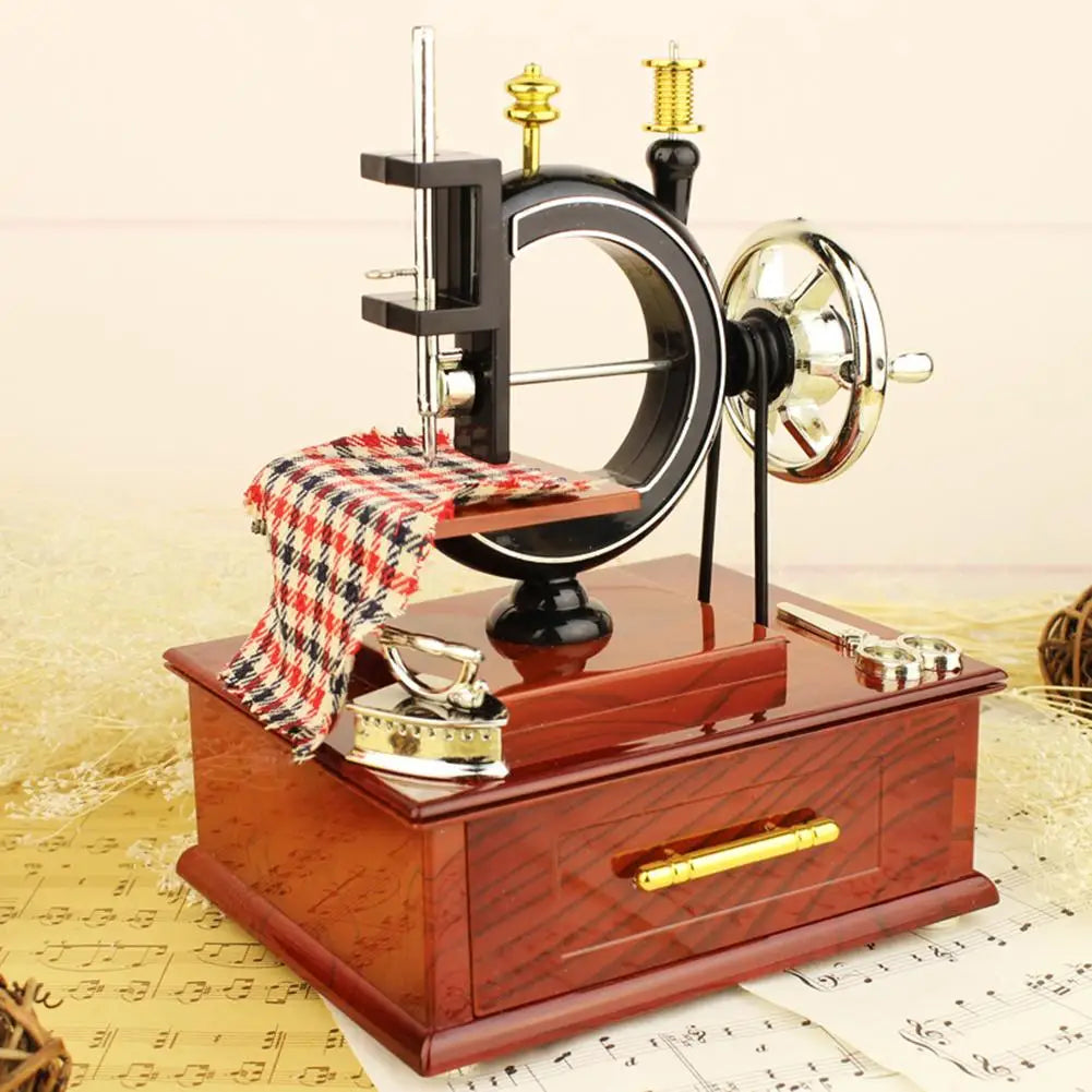 Classic Sewing Machines Music Box Sewing Machine Music Box Creative Mechanical Lovely Music Box Table Decoration for Boys Girls
