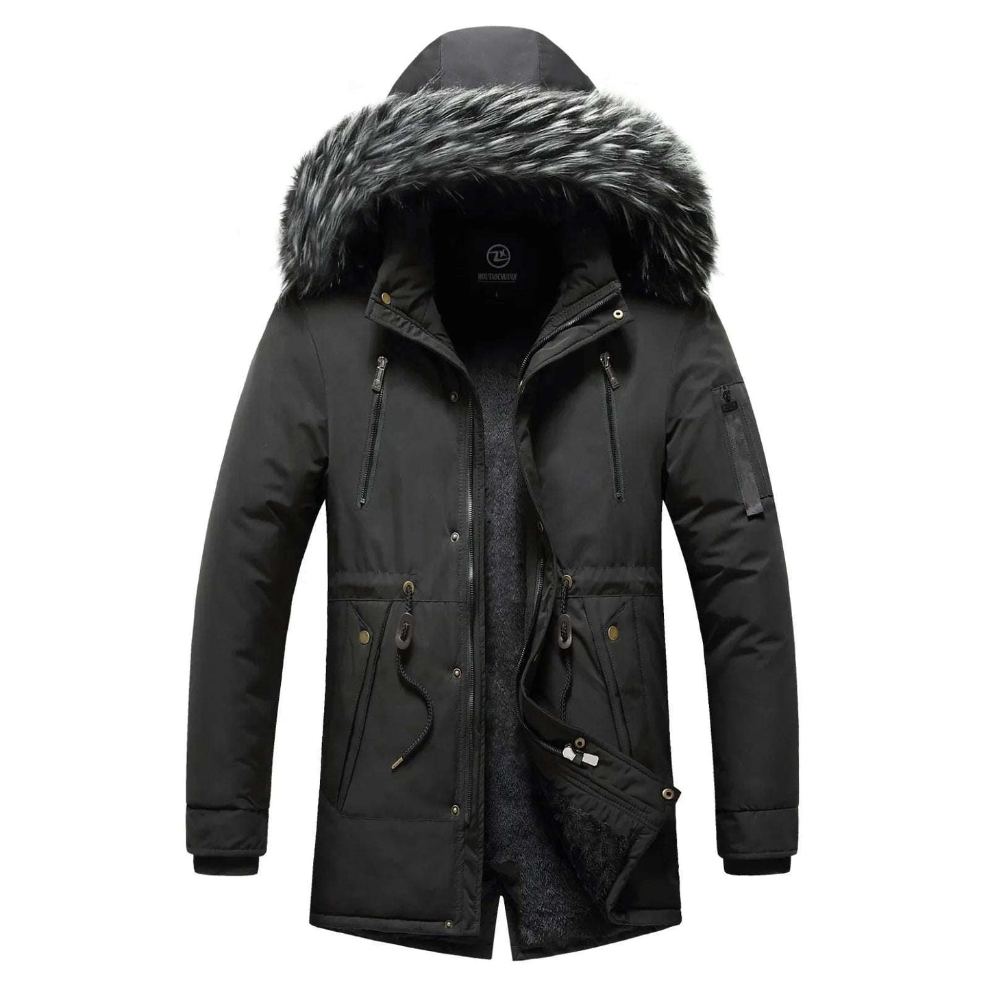 Winter Jacket Men's Windbreaker Anorak Quality White Duck Down Jacket Fur Hood Removable Long Parka Male Coat Warm Thick Overcoat