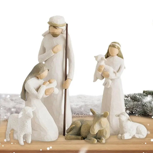 2023 Birth Christmas Crib Nativity Scene Figures Catholic Christian Decor Home Decoration Orthodox Manger Church Utensils Jesus