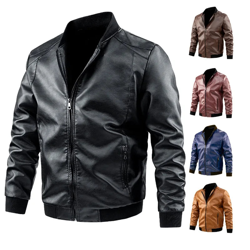 8XL Men's Motorcycle Leather Jacket Men's PU Leather Jacket Men's Autumn Jacket Korean Leather Jacket Men's Clothing Jacket Men's
