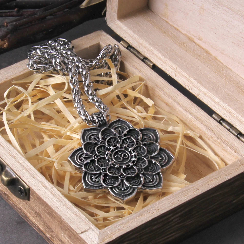 Stainless Steel Celtic Knote Buddhist Pendant Necklace For Hinduism Oh