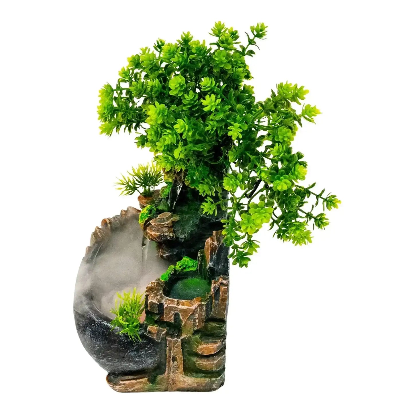 Indoor Water Fountain Led Light Tabletop Resin Rockery Fengshui Waterfall Decor Fountain Living Room, Bedroom, Study, Office
