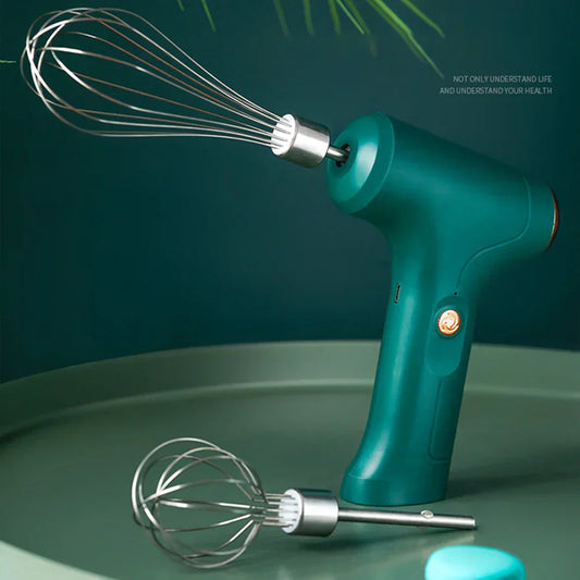 Handheld Mixer Electric Mixer Mini Electric Whisk USB Rechargeable Egg Beater Set with One-Touch Speed Control for Kitchen