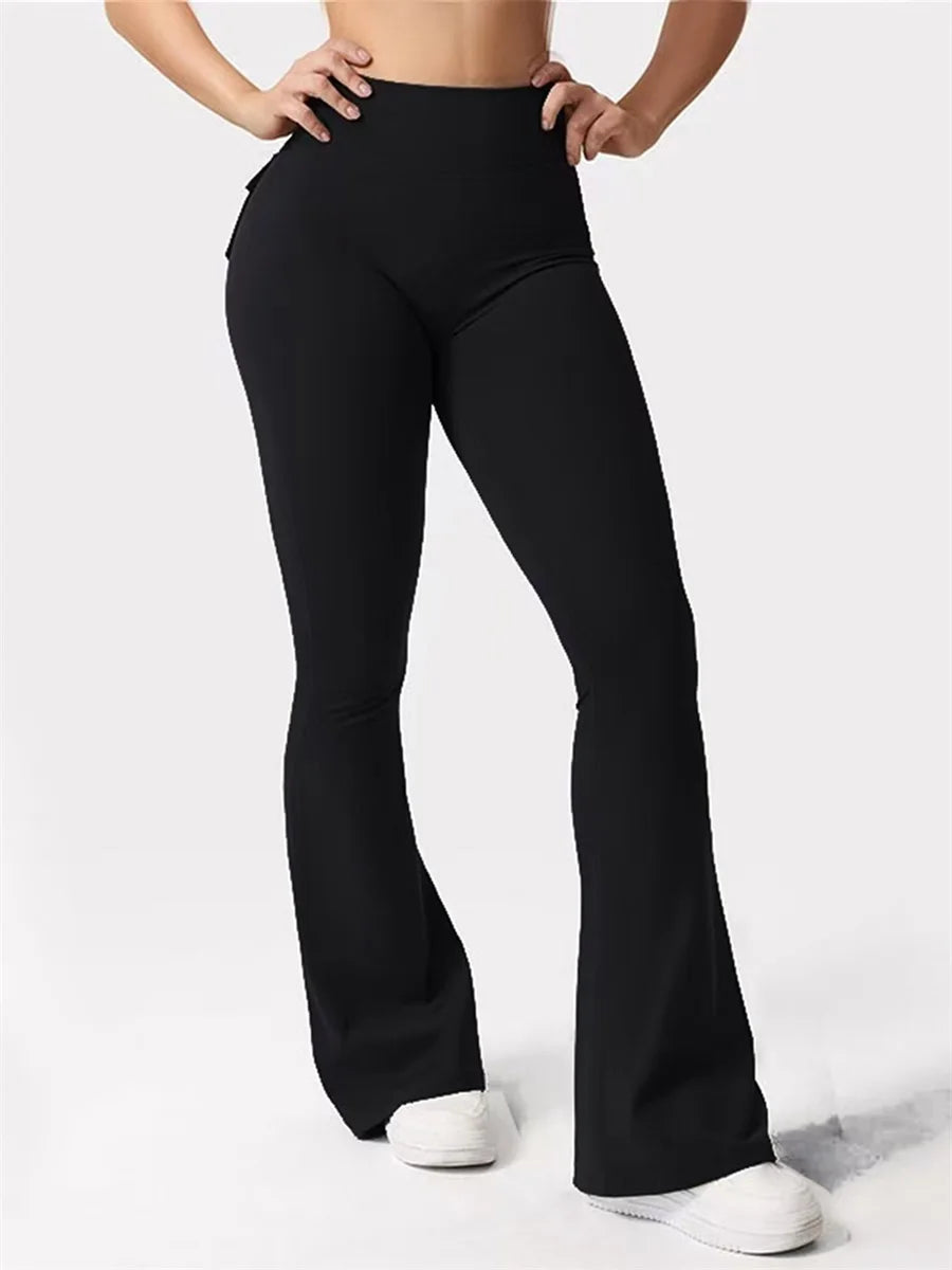 Women High Waist Yoga Leggings with Pockets Tummy Control Workout Running Pants Stretchy Booty Leggings