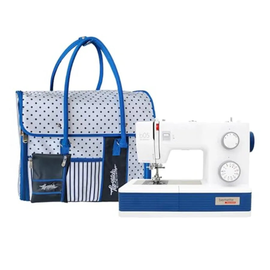 B05 Academy Heavy-Duty Sewing Machine 1100 Spm 30 Stitches Black With Topstitch Carrying Tote Bag For Home Craft Sewin