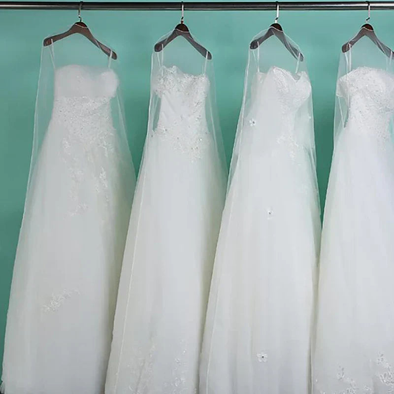 1pcs Transparent 160cm/180cm/200cm Long Soft Tulle Dust Cover Home Clothes Wedding Dress Protector White Mesh Yarn Material
