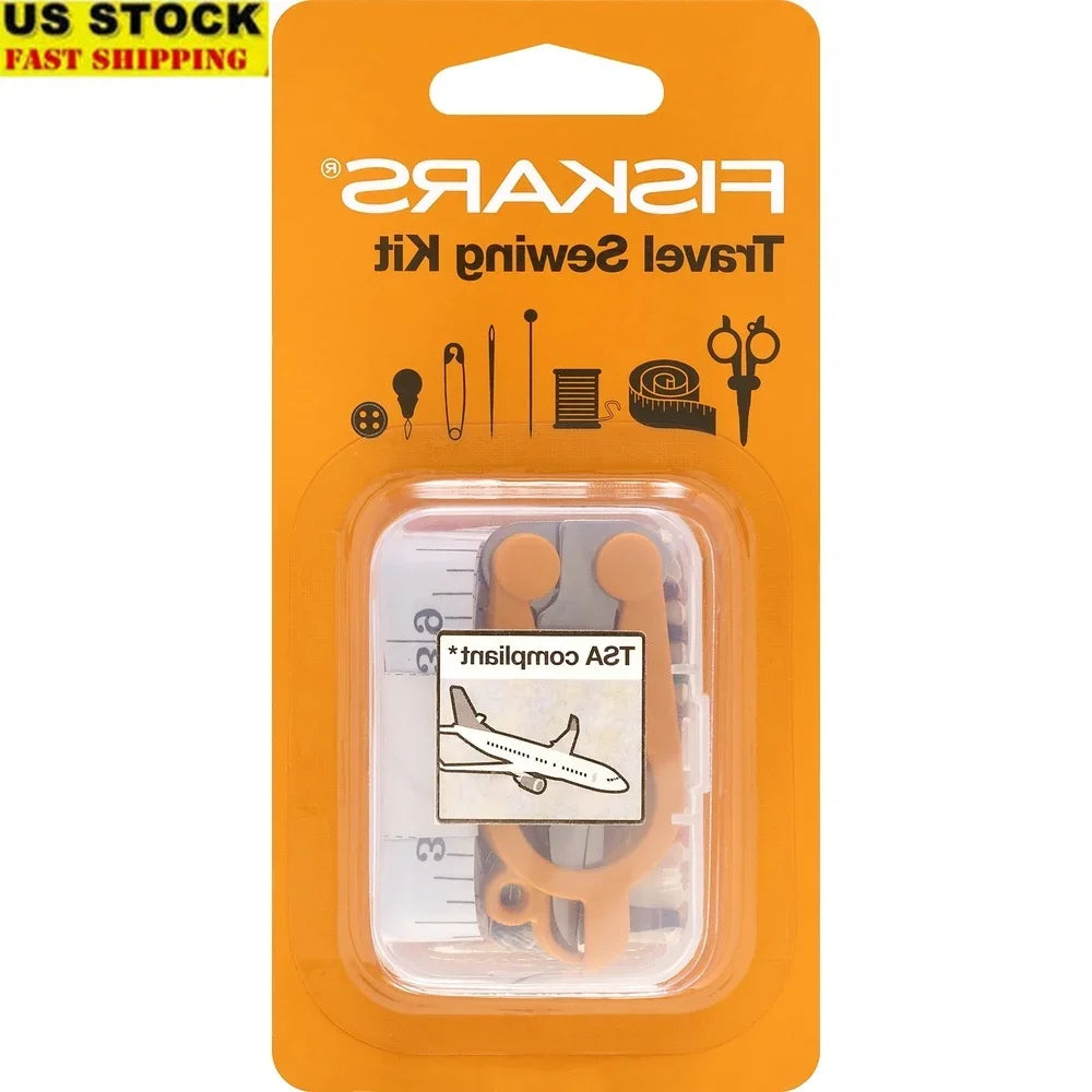 Travel Sewing Kit 27 Pieces Tsa Compliant Folding Scissors Colored Threads Measuring Tape Needles Safety Pins Buttons Needle