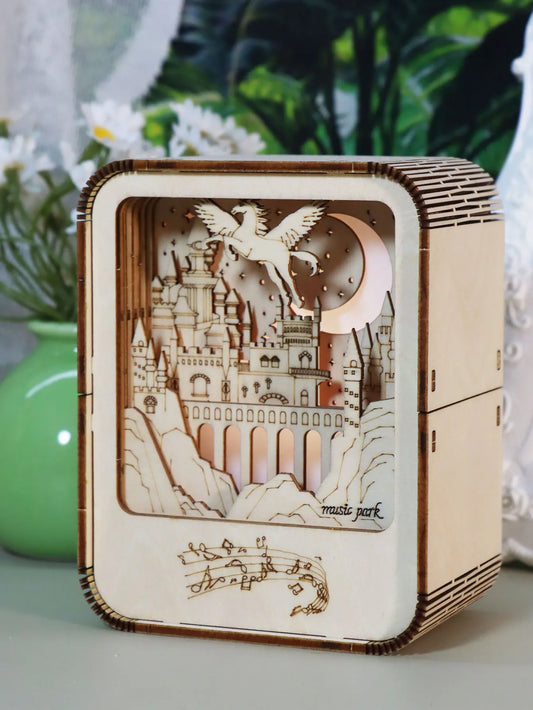3d Wooden Puzzle Hand Butterfly Music Box You Are My Sunshine Handmade Assembly Model Kit Holidays Brthdays Christmas Gifts