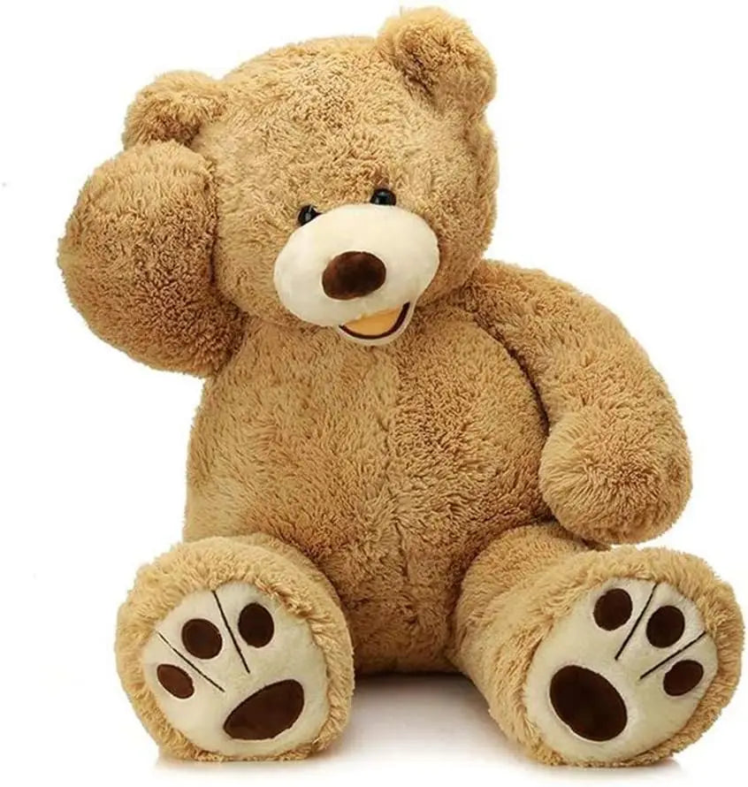 Morismos Giant Teddy Bear With Big Footprints Plush Stuffed Animals Light Brown 39 Inches