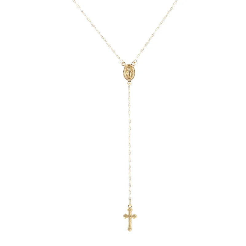 Sumeng Vintage Christian Cross Bohemia Necklace β Religious Rosa Style 2024