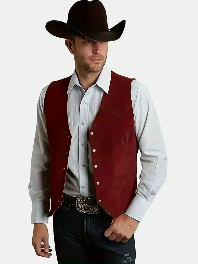 Men'S Vintage Suede Leather Vest Slim Fit V-Neck Sleeveless Waistcoat, 4 Colors, Sizes Xs’Xxxl