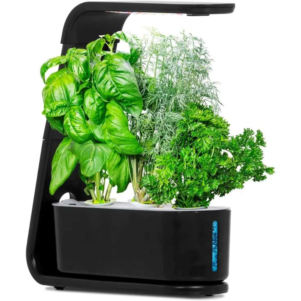 Indoor Hydroponic Planting System, Black Indoor Garden with LED Growth Lights
