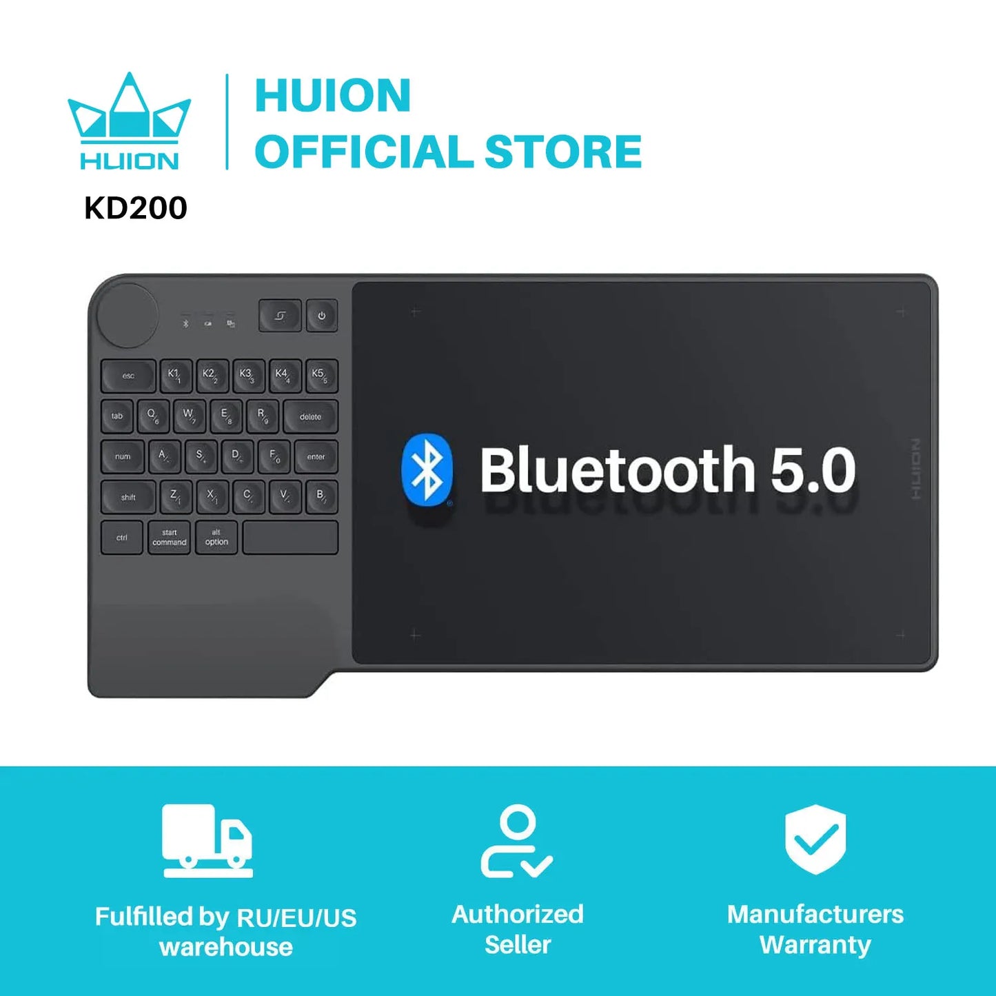 Huion Inspiroy Keydial Kd200 Tablet Battery-Free Pen Wireless Graphics Digital Drawing Board With Keyboard Mesa Digitalizadora