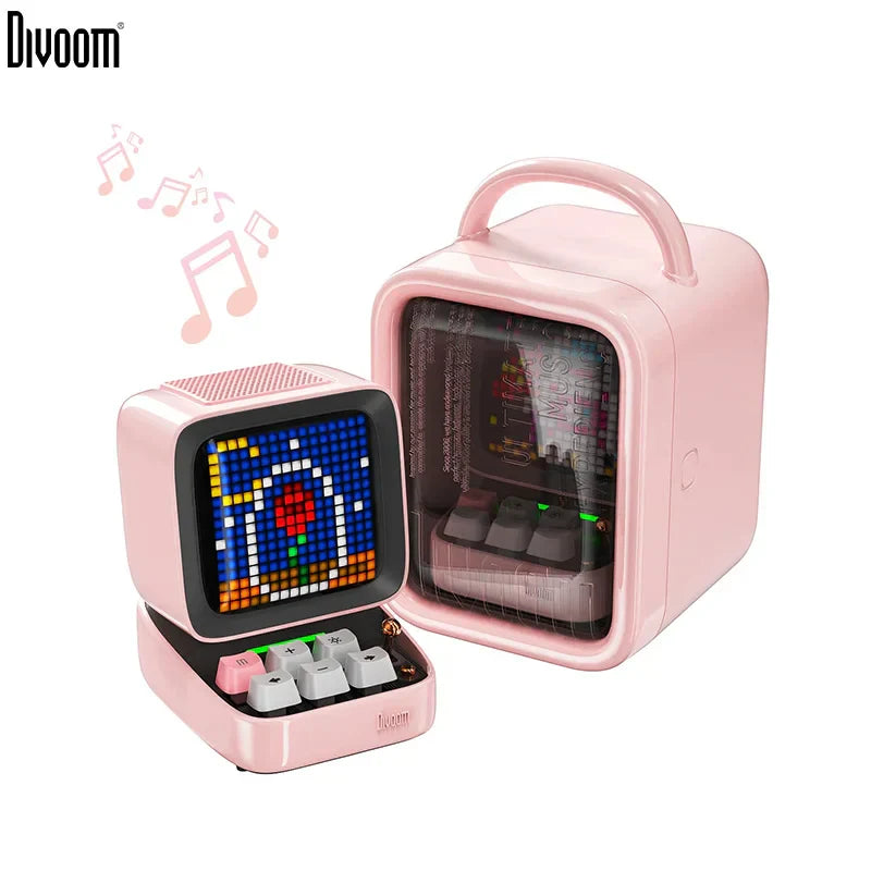 Divoom Ditoo-Pro Retro Pixel Art Bluetooth Portable Speaker Alarm Clock DIY LED Display Board, Cute Gift Home Light Decoration