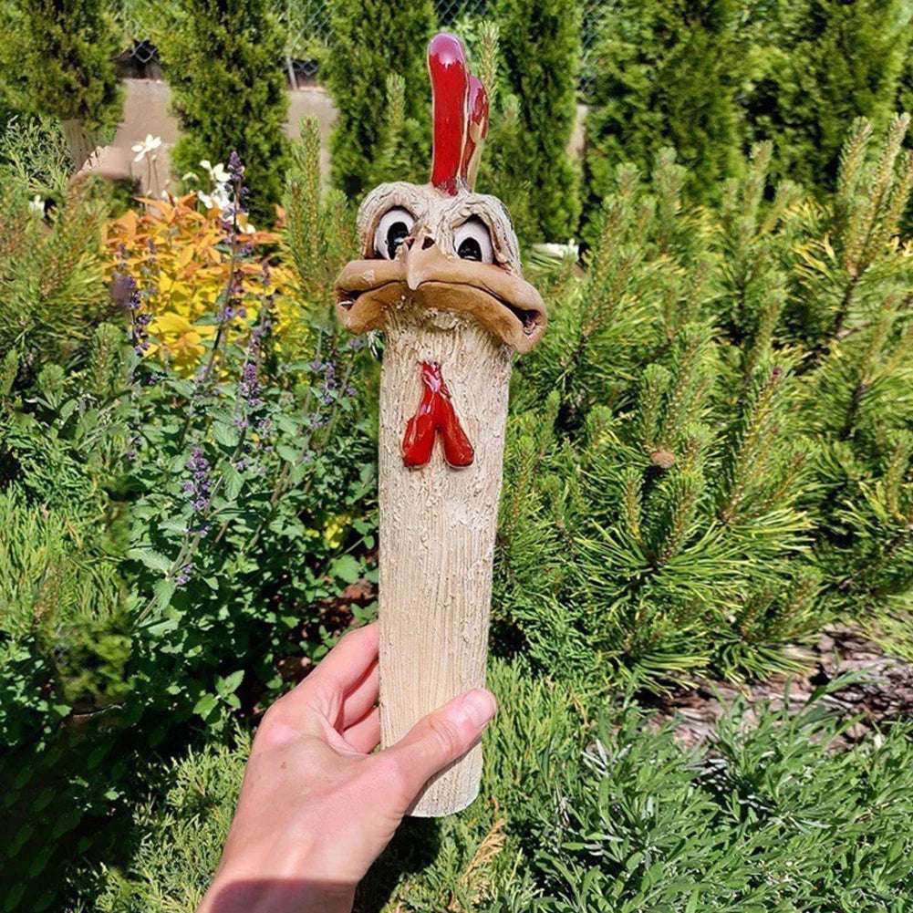 Funny Chicken Head Garden Statue Creative Farm Animal Decor Resin Yard Art for Outdoor Landscaping and Gift
