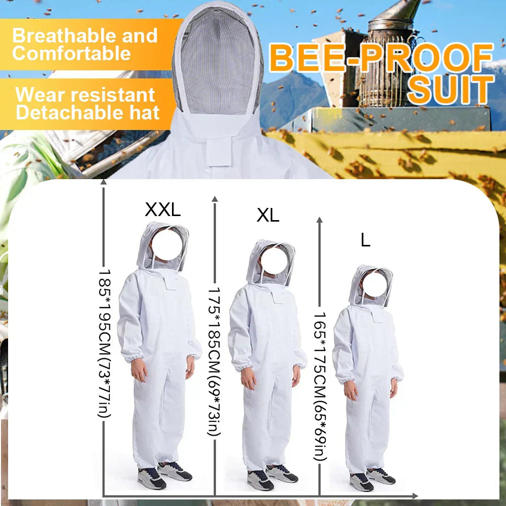 Full Body Beekeeping Clothes Beekeepers Clothes Protection Beekeeping Suit Safty Veil Unisex Children Protective
