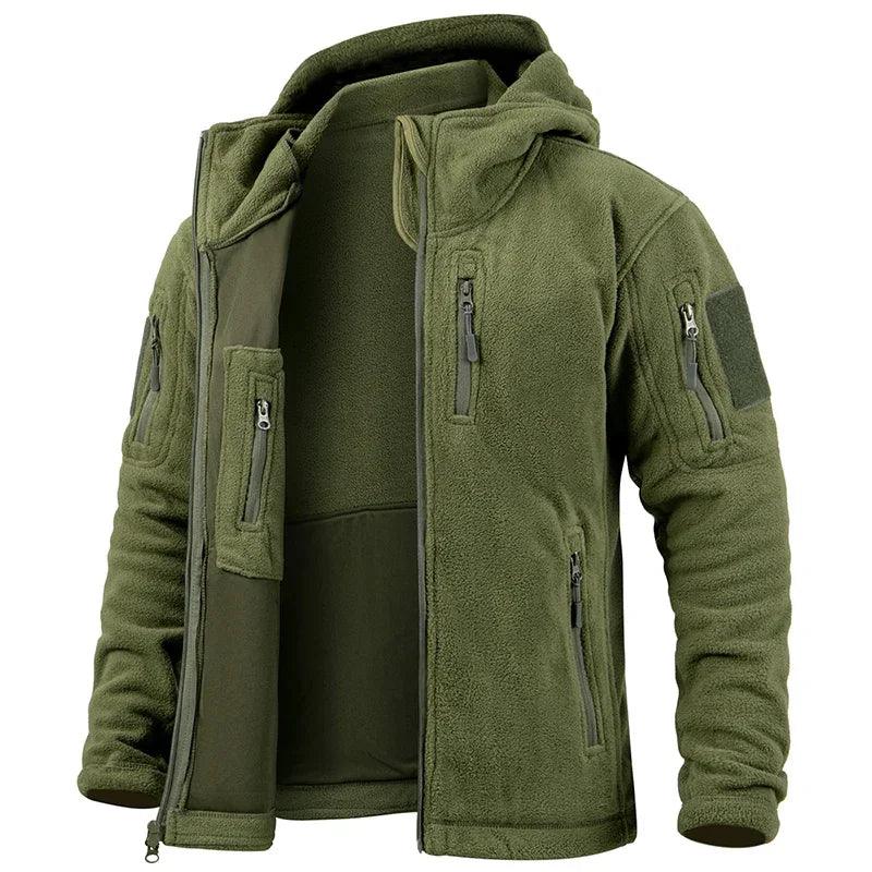 Men'S Tactical Fleece Hunting Jacket Œ Full Zip Military Hoodie, Multi-Pocket Outdoor Coat, 5 Colors, Sizes Sœxxl