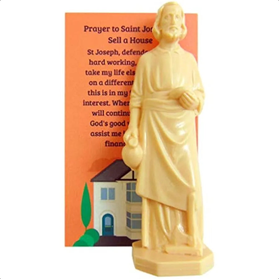 St Joseph Statue for Selling Homes with Instruction Card and House Prayer Complete Set