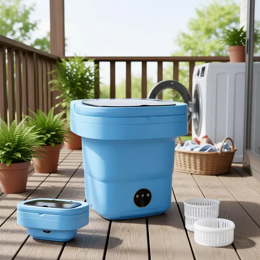 16L Portable Washer And Dryer With 3 Deep Cleaning Cycles, Ideal For Small Clothes, Home, Camping, Hotel, And Apartment (Blue)