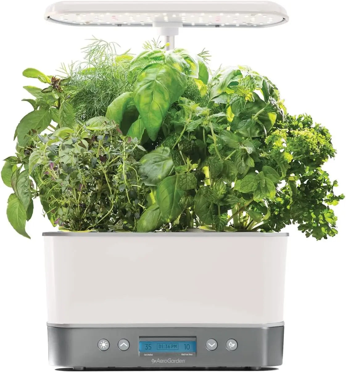 Indoor Garden Hydroponic System With Led Grow Light And Herb Kit Holds Up To 6 Pods White
