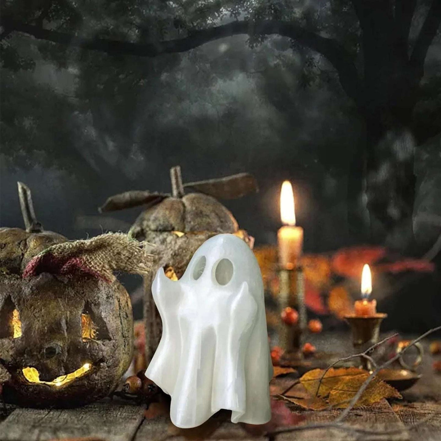 Gorgeous Ghost Sculpture Resin Ghost Statue Small Scary Halloween Ghost Sculpture Figurine Rude Ghost Ornament for Home  Decor