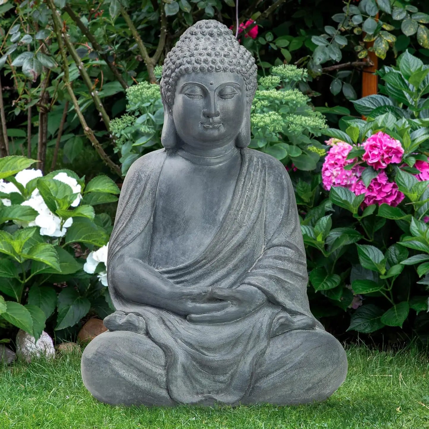 Outdoor Buddha Large Statue Meditative Asian Zen Indoor 20 U201D High Medium Yard Decor Magnesium Oxide Stone For Yard Garden Pa