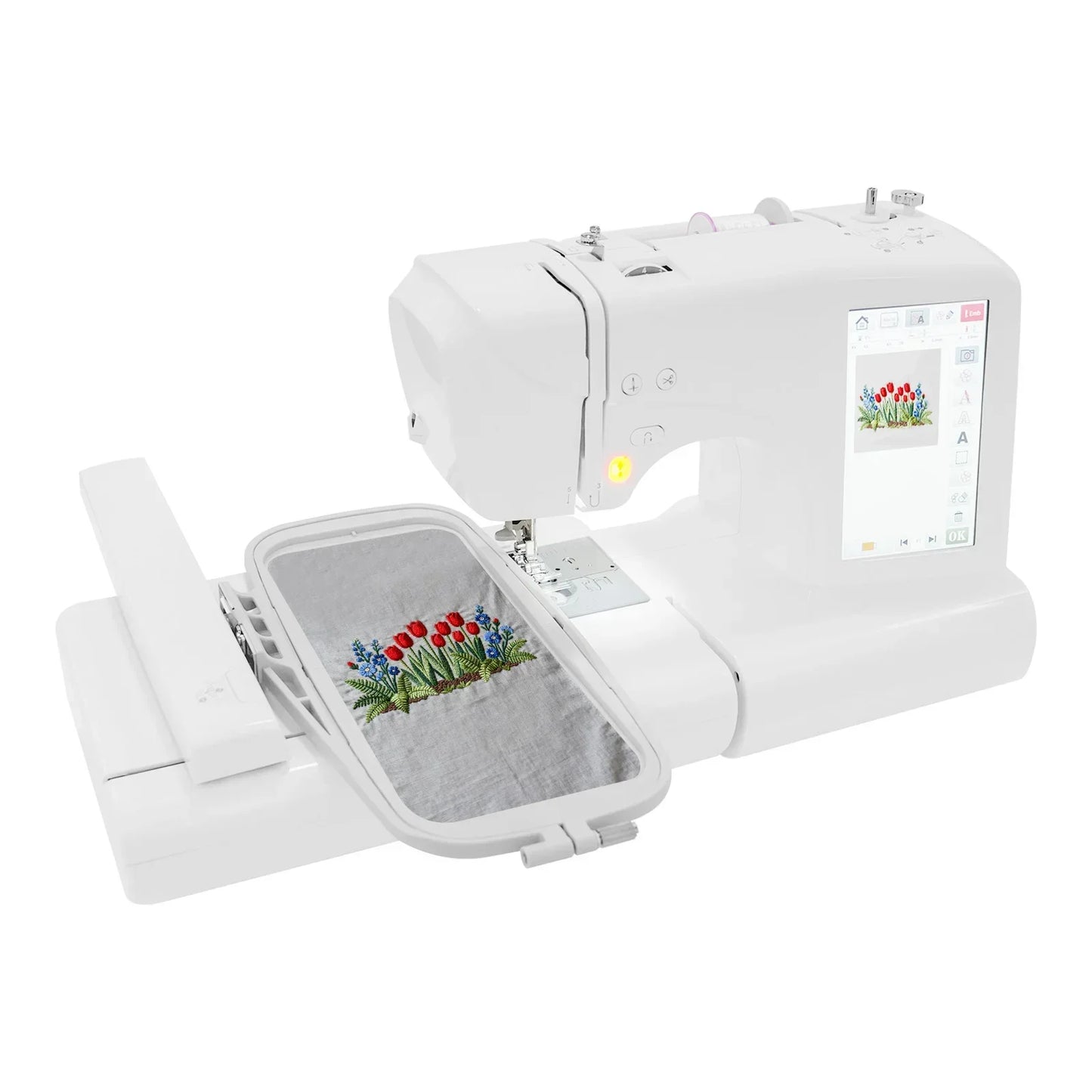 Embroidery Machine Computer Controlled Large Embroidery Surface For Clothes, Auto Trim Thread, Lcd Touch Screen For Beginners